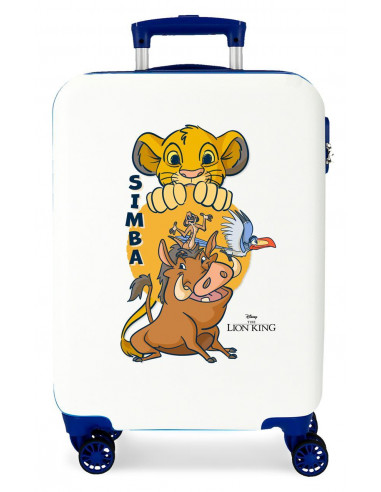 2441163 ABS SUITCASE 55CM 4W.  SIMBA´S FRIENDS WHITE